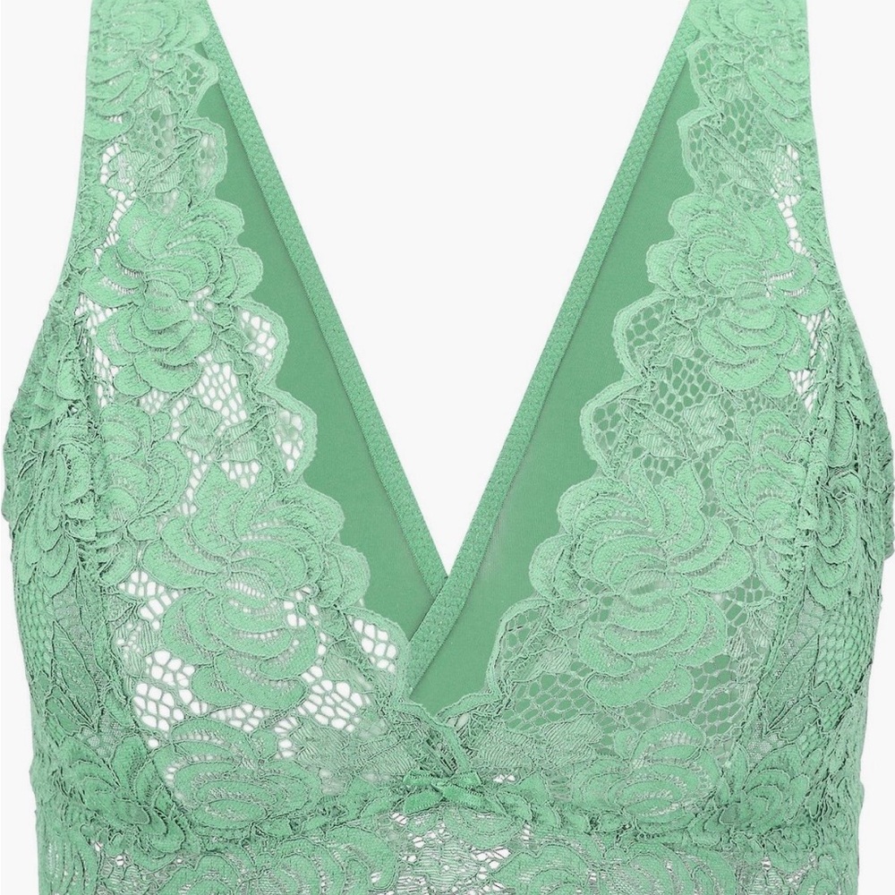 Adore Me Mint Lace Plunge Bralette